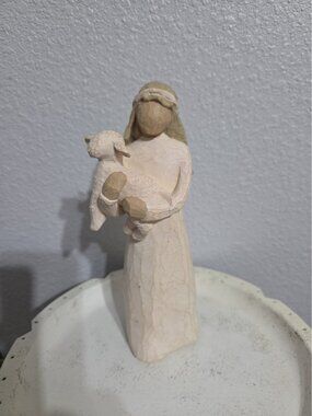 Willow Tree Nativity Shepherd & Lamb Figurine Vtg Demdaco 1999 Susan Lordi 7"